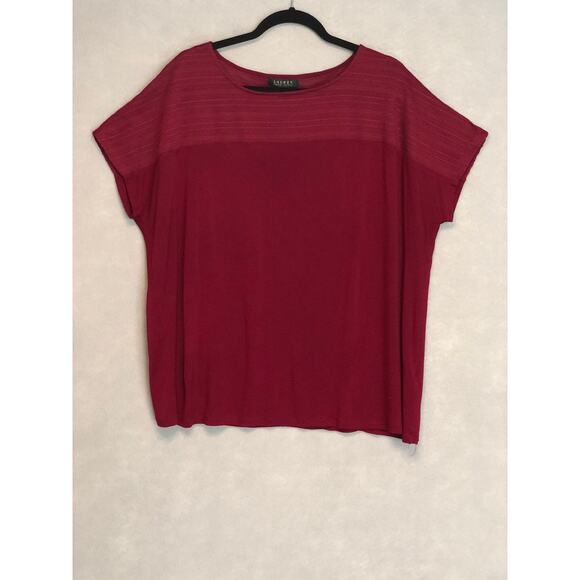 Lauren Ralph Lauren Women's Size 2X Pull Over Top in Burgundy - Picture 1 of 7